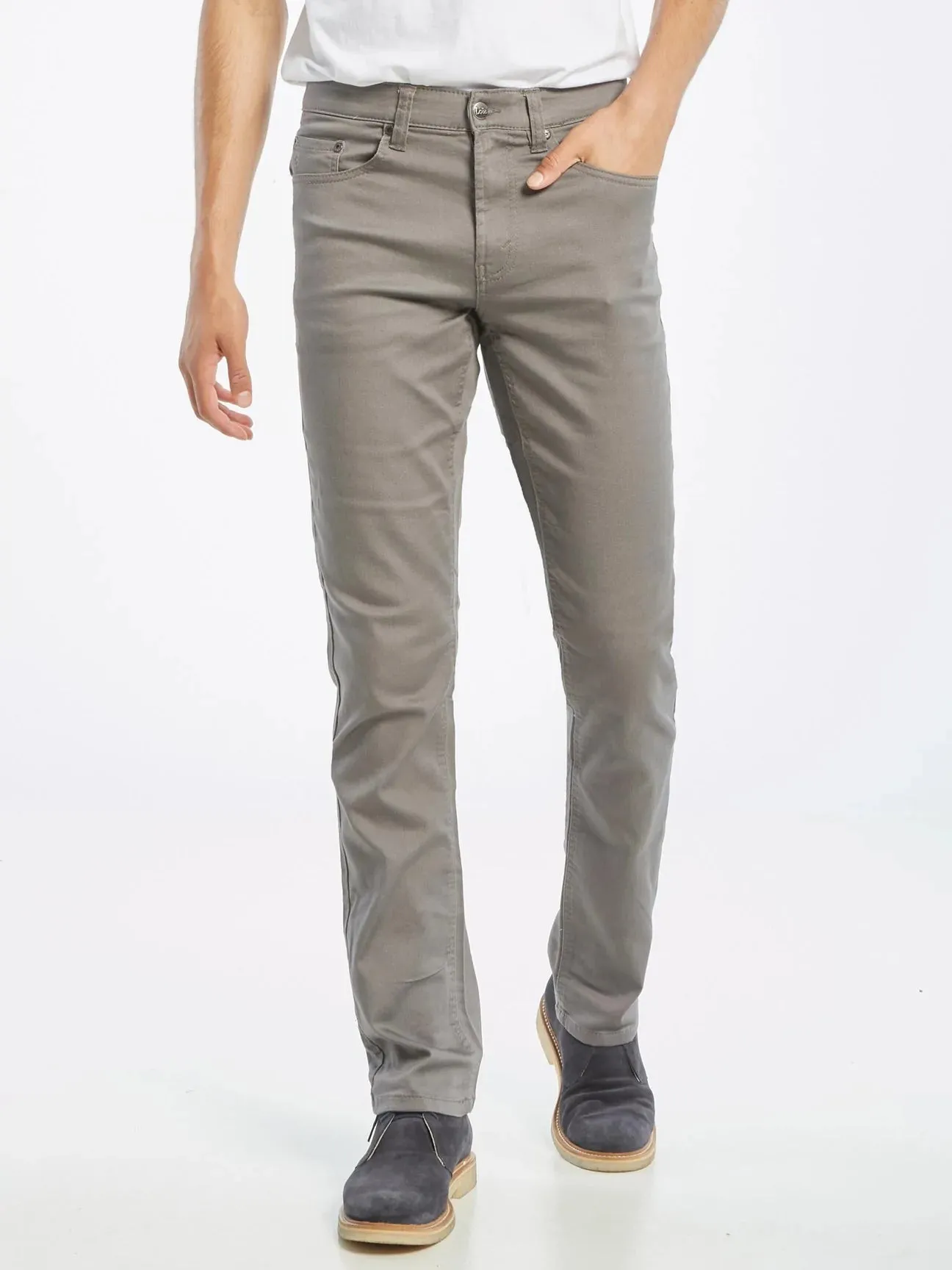 Lois Brad Slim Twill Pant Grey