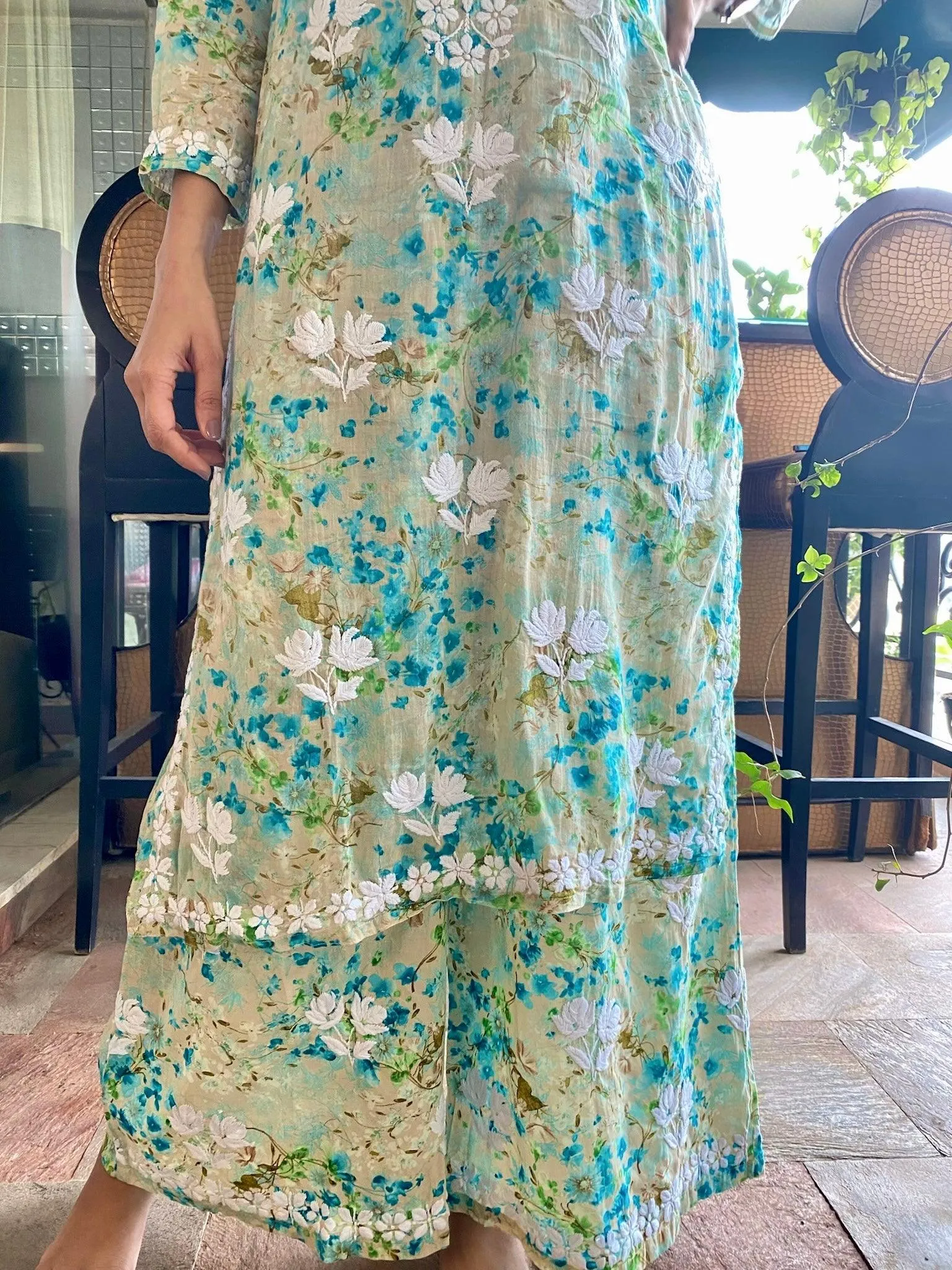 Maira Floral Chikankari Mulmul Co-ord Sets