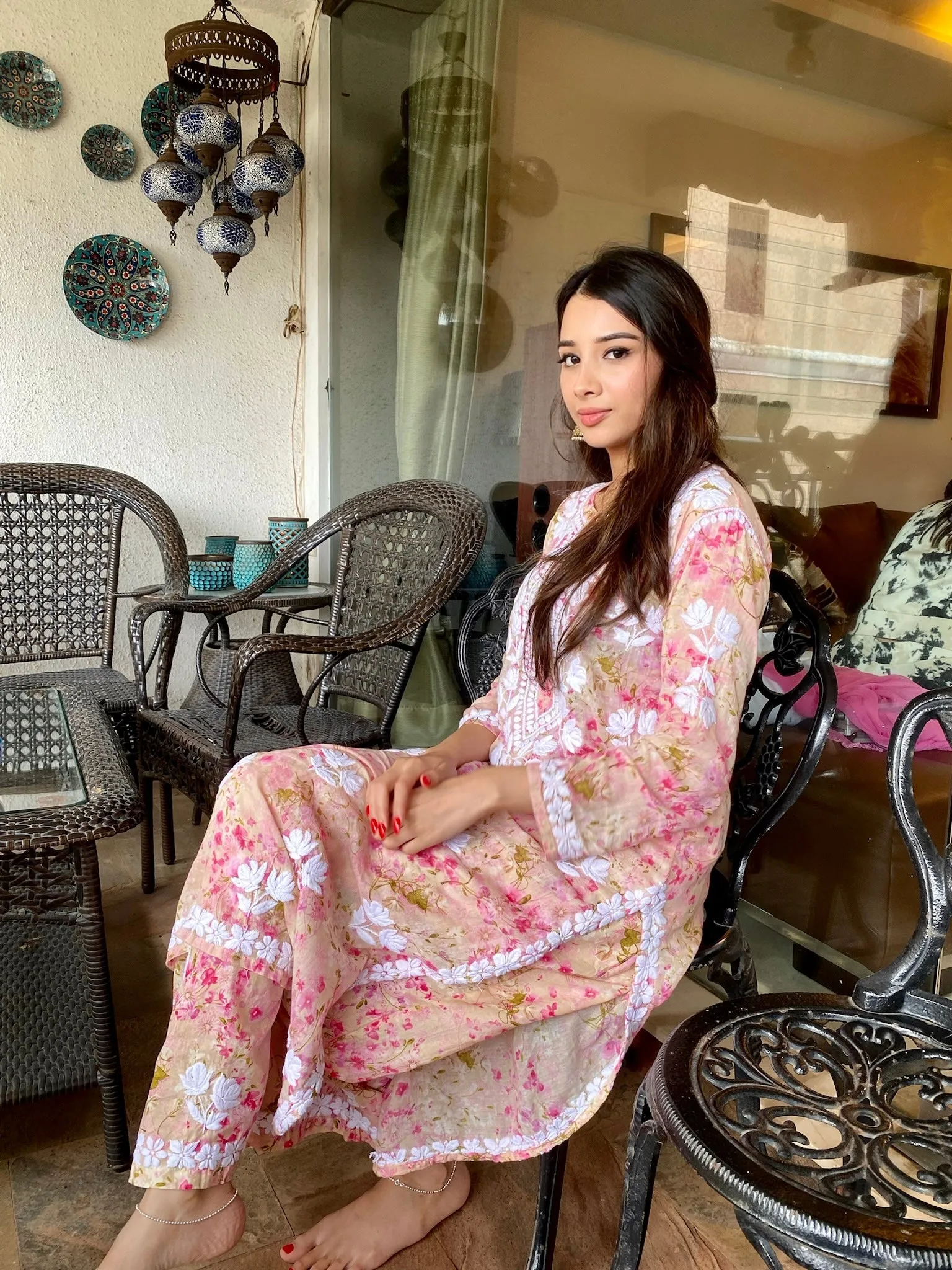 Maira Floral Chikankari Mulmul Co-ord Sets