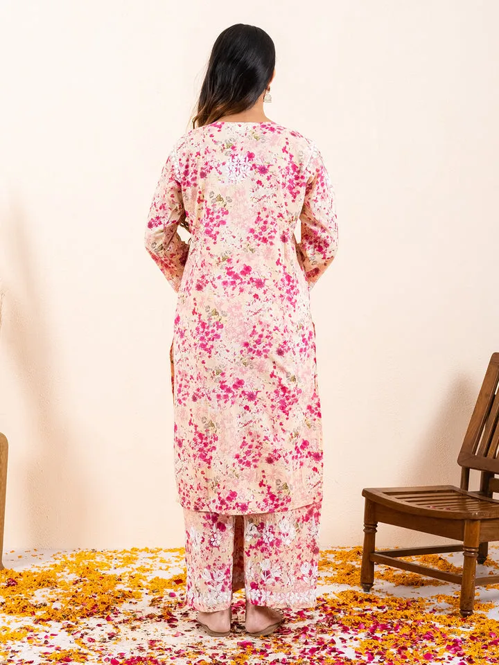 Maira Floral Chikankari Mulmul Co-ord Sets