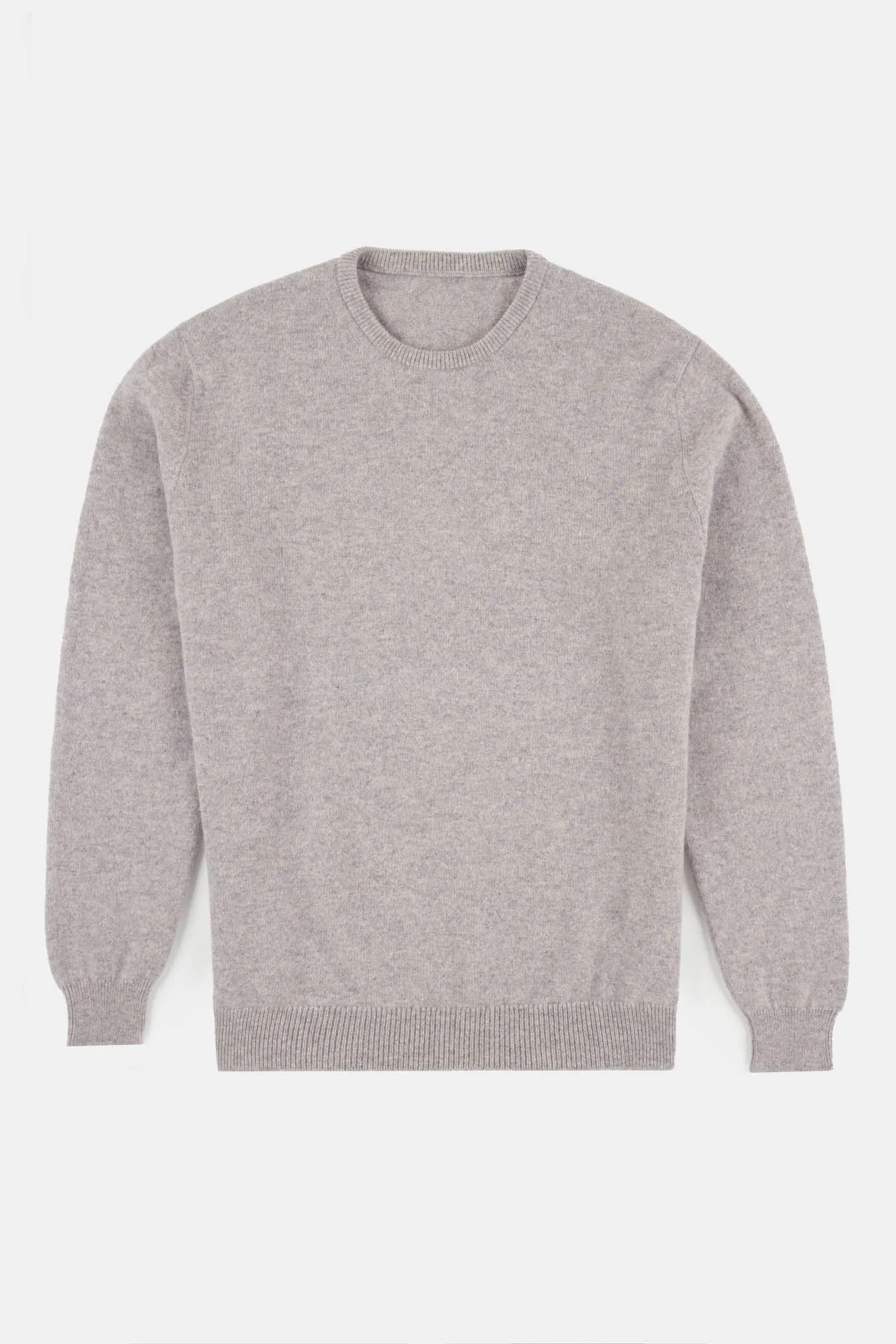 Men's Lambswool Crew Neck - Light Grey