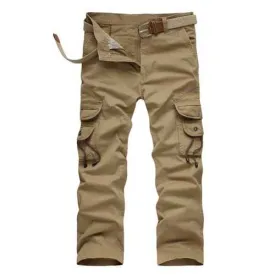 Mens Millitary Tactical Cotton Loose Trousers Casual Multi Pocket Cargo Pants