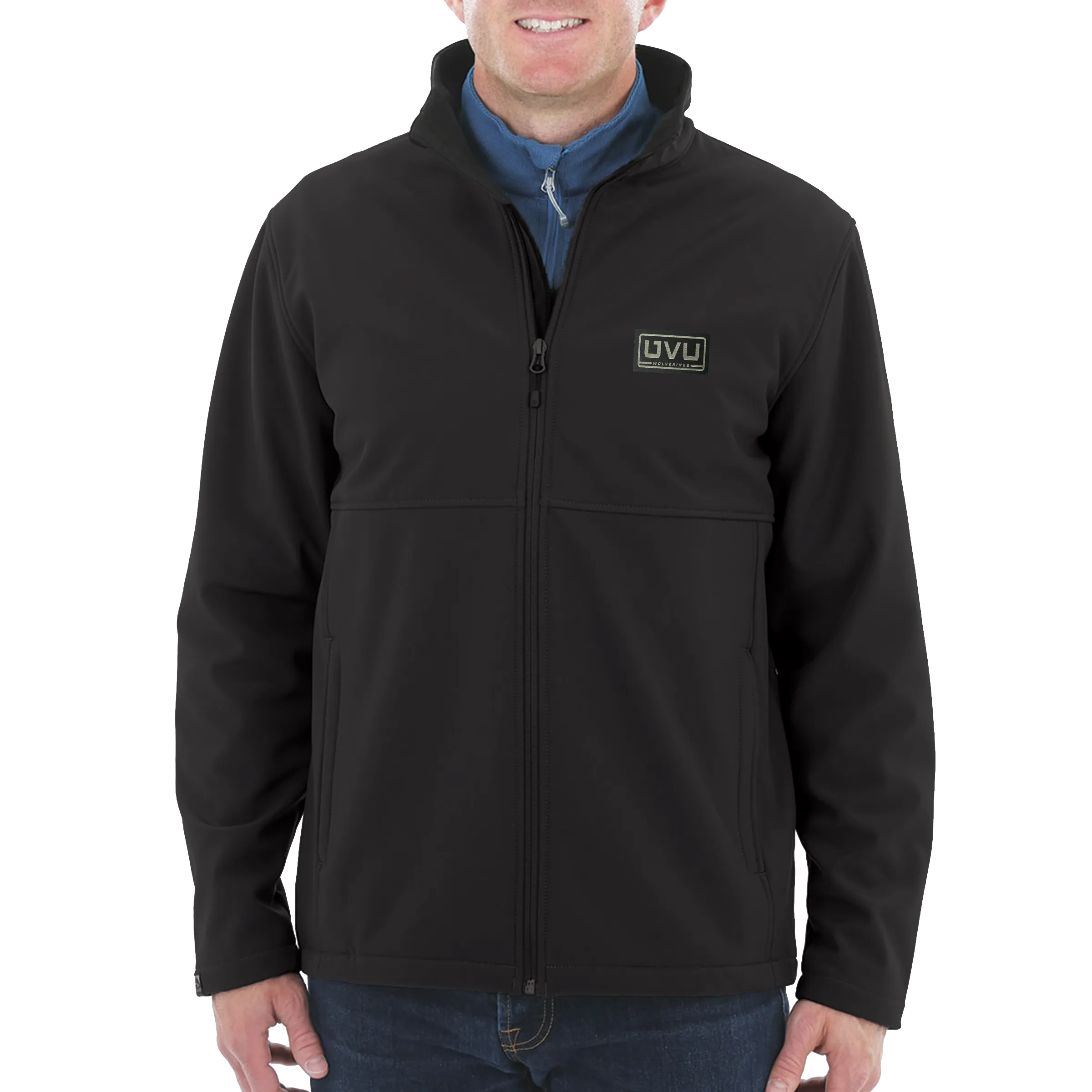 MEN’S STORM CREEK HIGH-STRETCH FLEECE-LINED SOFTSHELL JACKET- Pleather Mono Patch