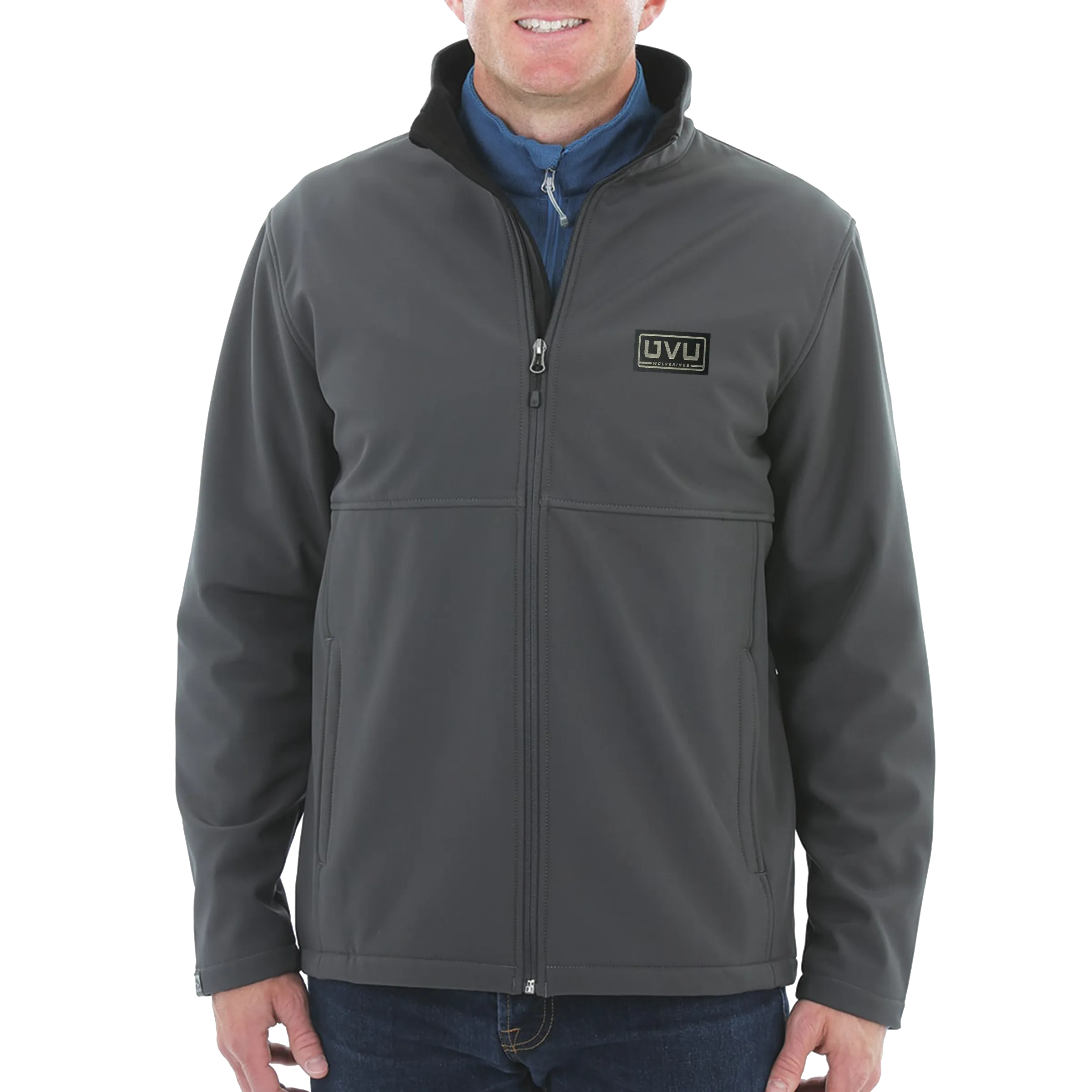 MEN’S STORM CREEK HIGH-STRETCH FLEECE-LINED SOFTSHELL JACKET- Pleather Mono Patch