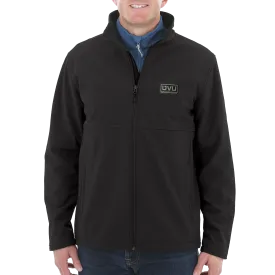 MEN’S STORM CREEK HIGH-STRETCH FLEECE-LINED SOFTSHELL JACKET- Pleather Mono Patch