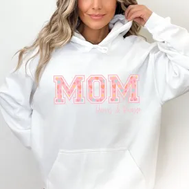 MOM Pink Hearts -  PERSONALIZED HOODIE/CREWNECK