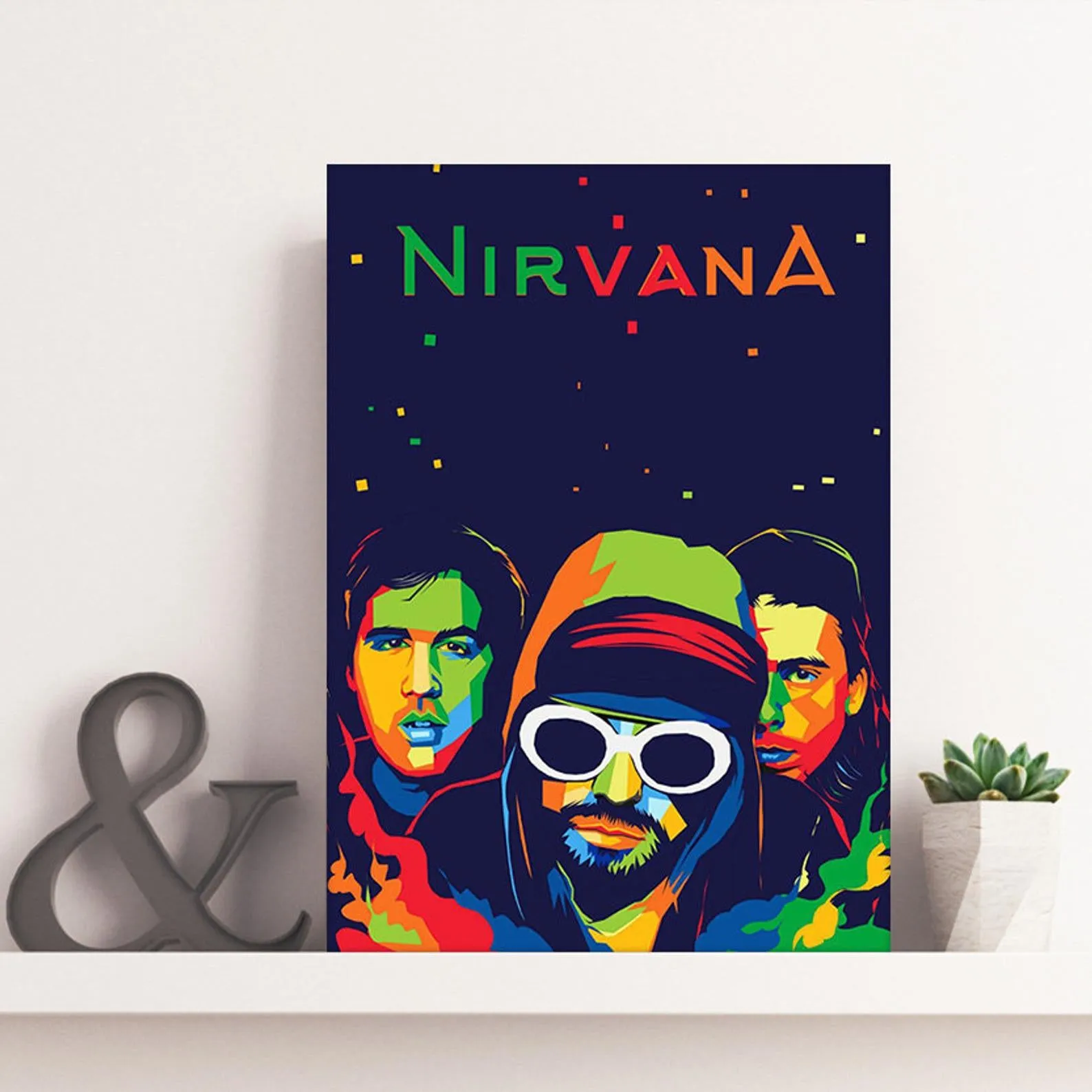 Nirvana Boy Band Poster, Custom Music Print, Music Poster, Custom Canvas, Home Decor, Wall Hangings, Rock Band Art, Nirvana Canvas