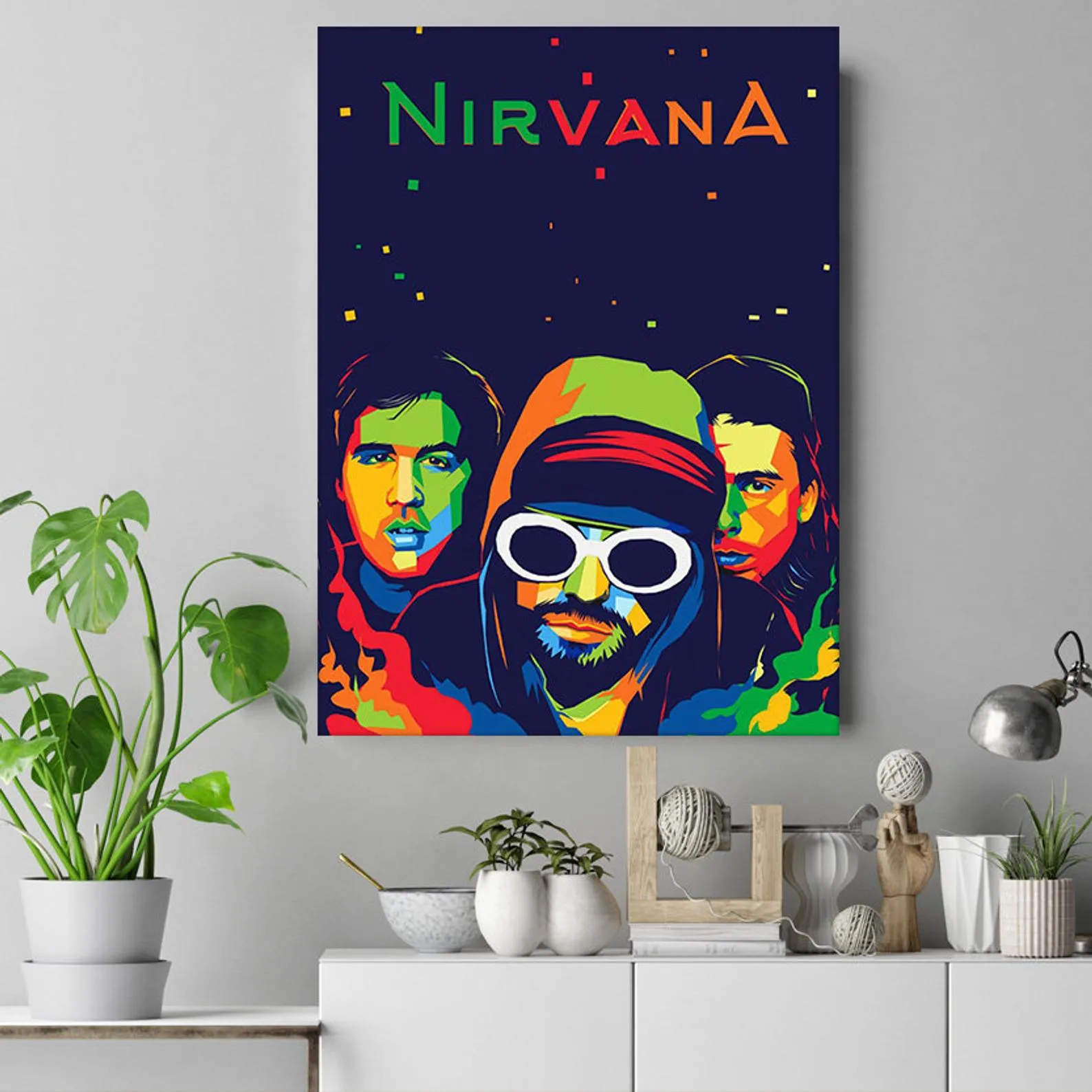 Nirvana Boy Band Poster, Custom Music Print, Music Poster, Custom Canvas, Home Decor, Wall Hangings, Rock Band Art, Nirvana Canvas