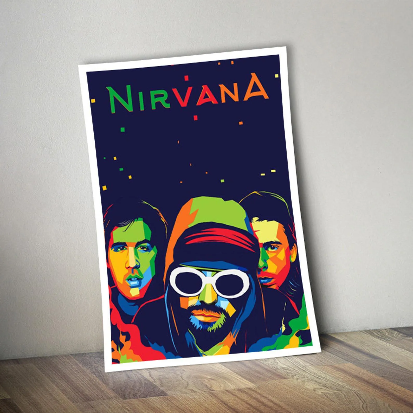 Nirvana Boy Band Poster, Custom Music Print, Music Poster, Custom Canvas, Home Decor, Wall Hangings, Rock Band Art, Nirvana Canvas