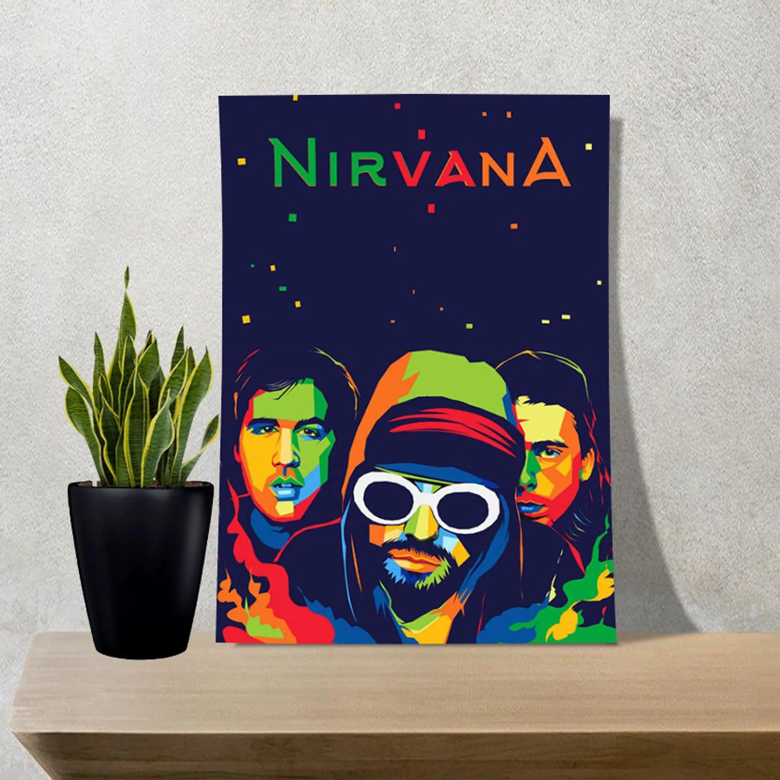 Nirvana Boy Band Poster, Custom Music Print, Music Poster, Custom Canvas, Home Decor, Wall Hangings, Rock Band Art, Nirvana Canvas