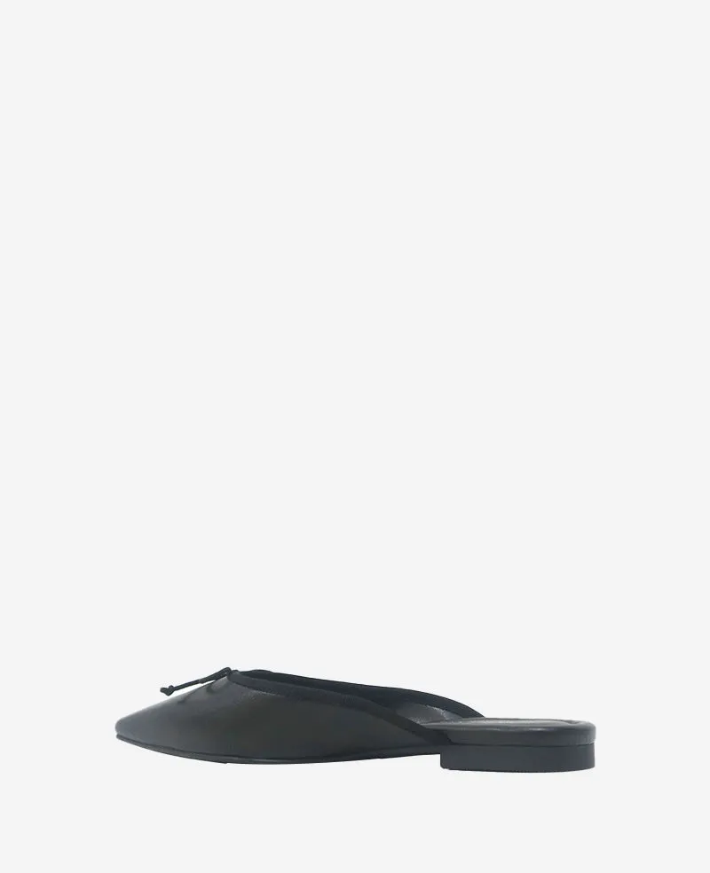 Nora Leather Mule Flat