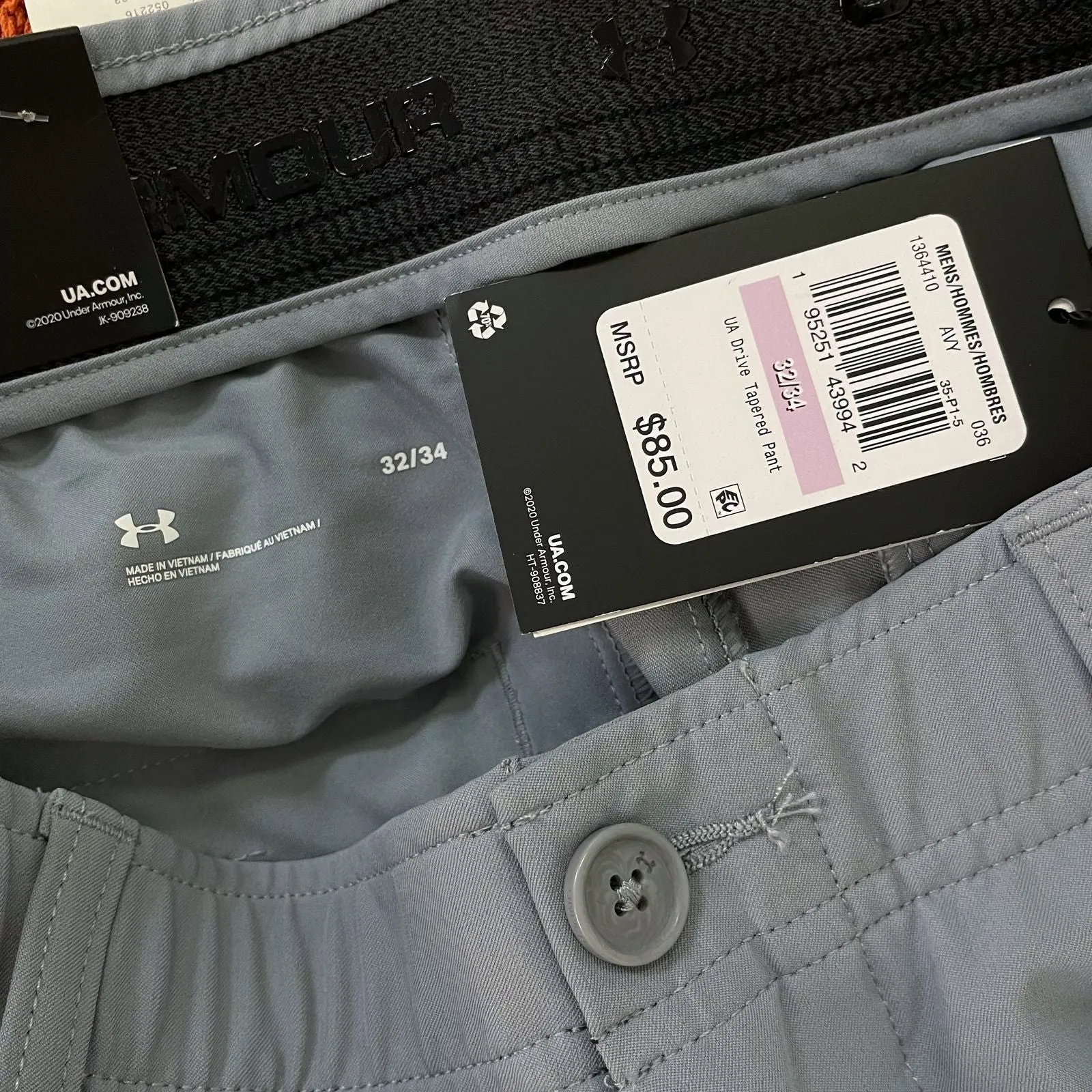 NWT Mens Under Armour Gray Drive Tapered Stretch Athletic Pants Sz 32/34 MSRP$85