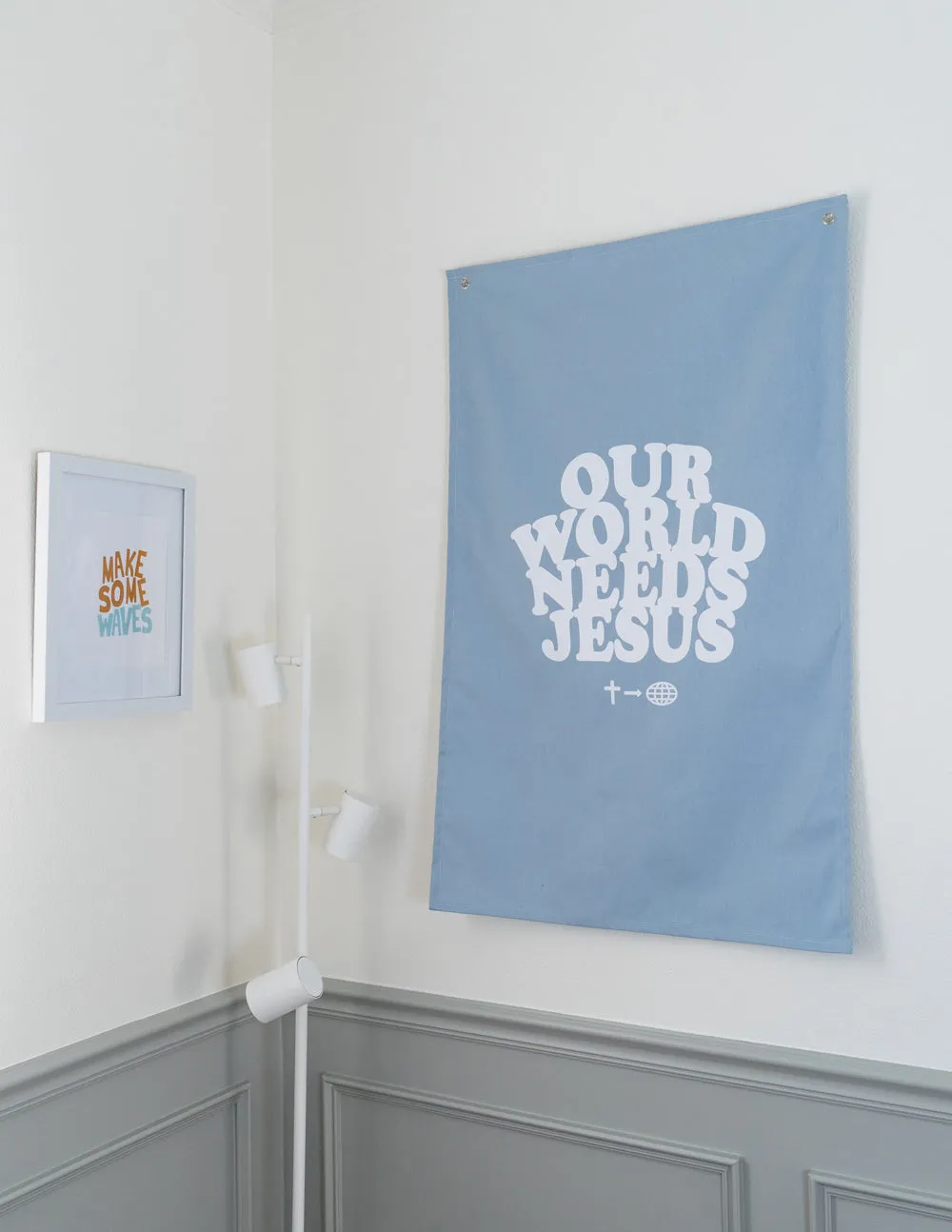 Our World Needs Jesus Tapestry