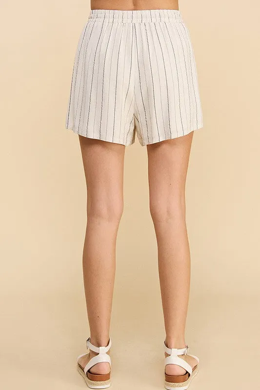 Pinstripe Linen Shorts