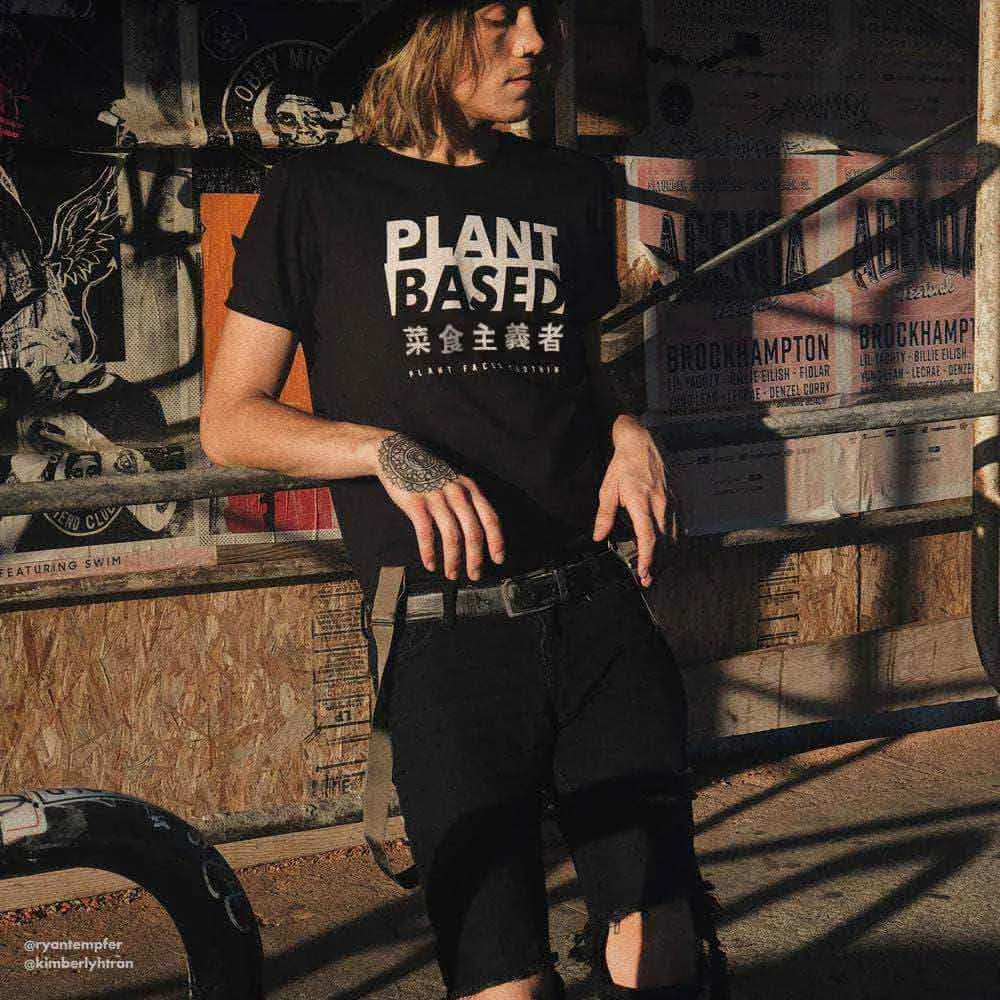 Plant Based Kanji Tee - Black T-Shirt