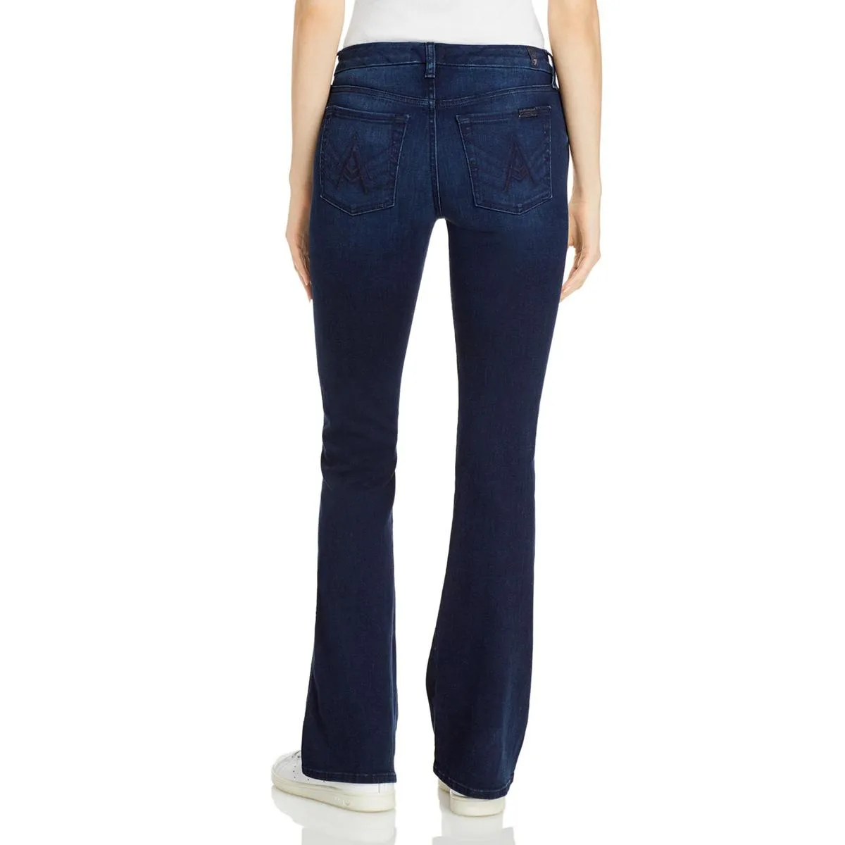 "A" Pocket Womens Denim Faded Flare Jeans