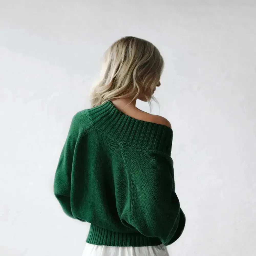 Recycled cotton cardigan in Green by Seaside Tones