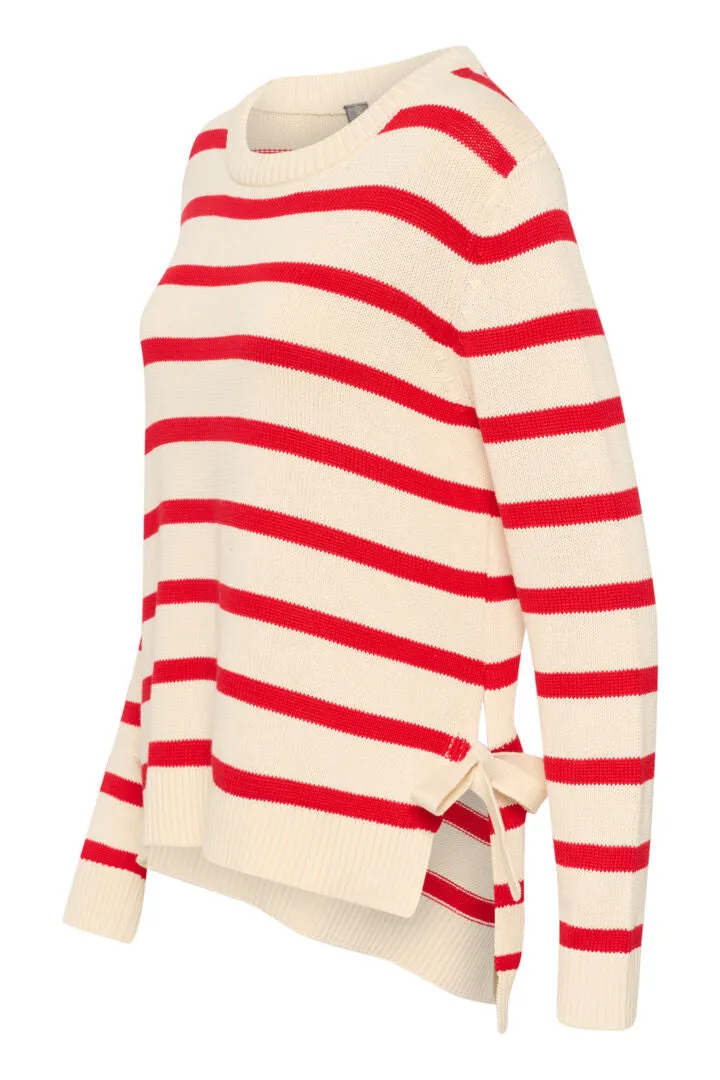 Red Cotton Stripe Knit