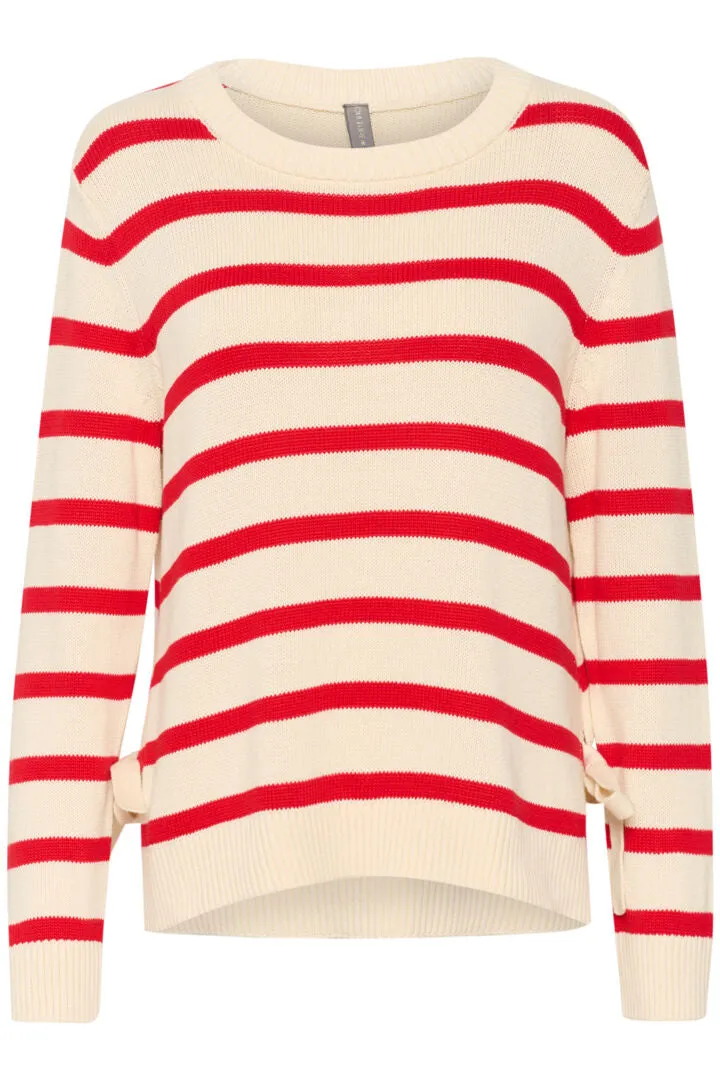 Red Cotton Stripe Knit