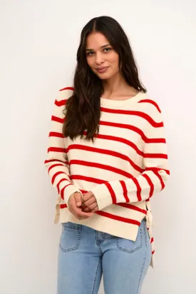 Red Cotton Stripe Knit