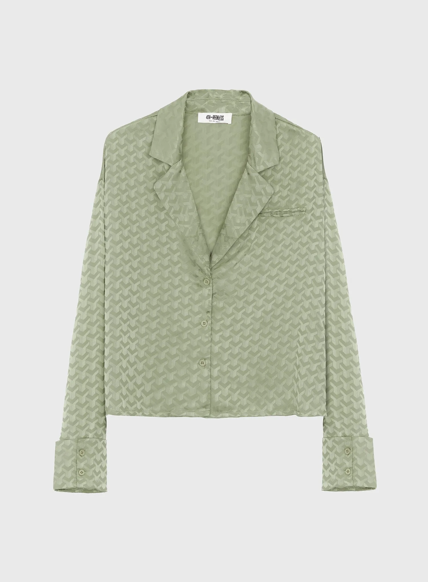 Sage Boxy Jacquard Shirt - Zaina