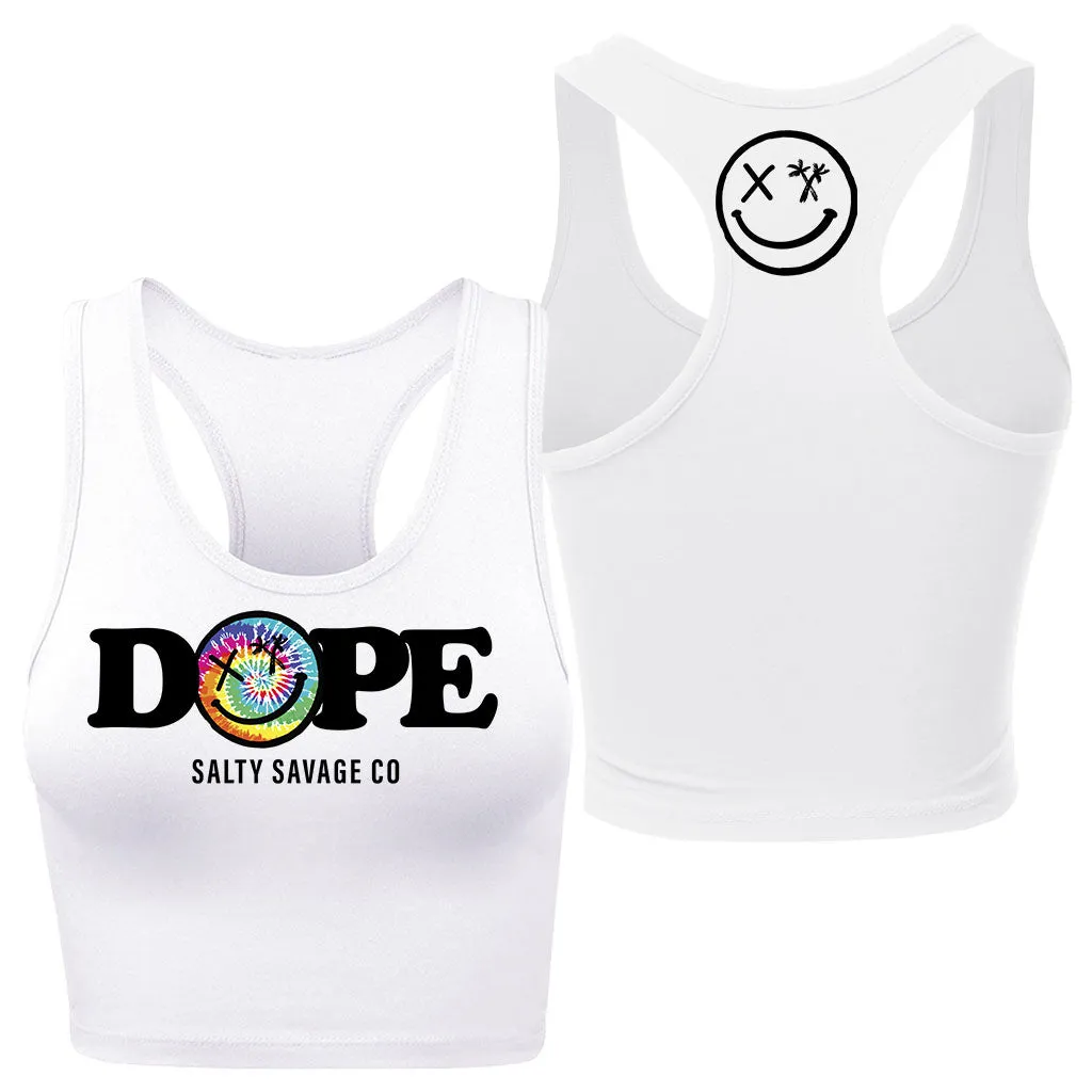 Salty Savage Ladies "DOPE" Racerback Crop Tank