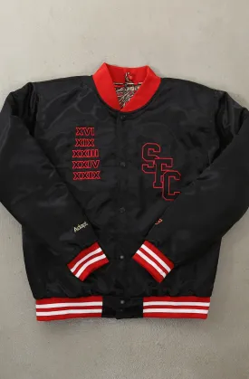 SAVS x Adapt :: Gold Blooded SFC (Men's Black/Red Satin Jacket)