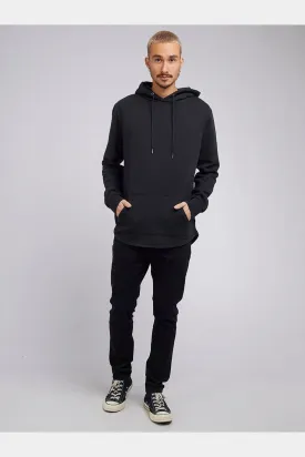 Silent theory curved hem hoody - washed black