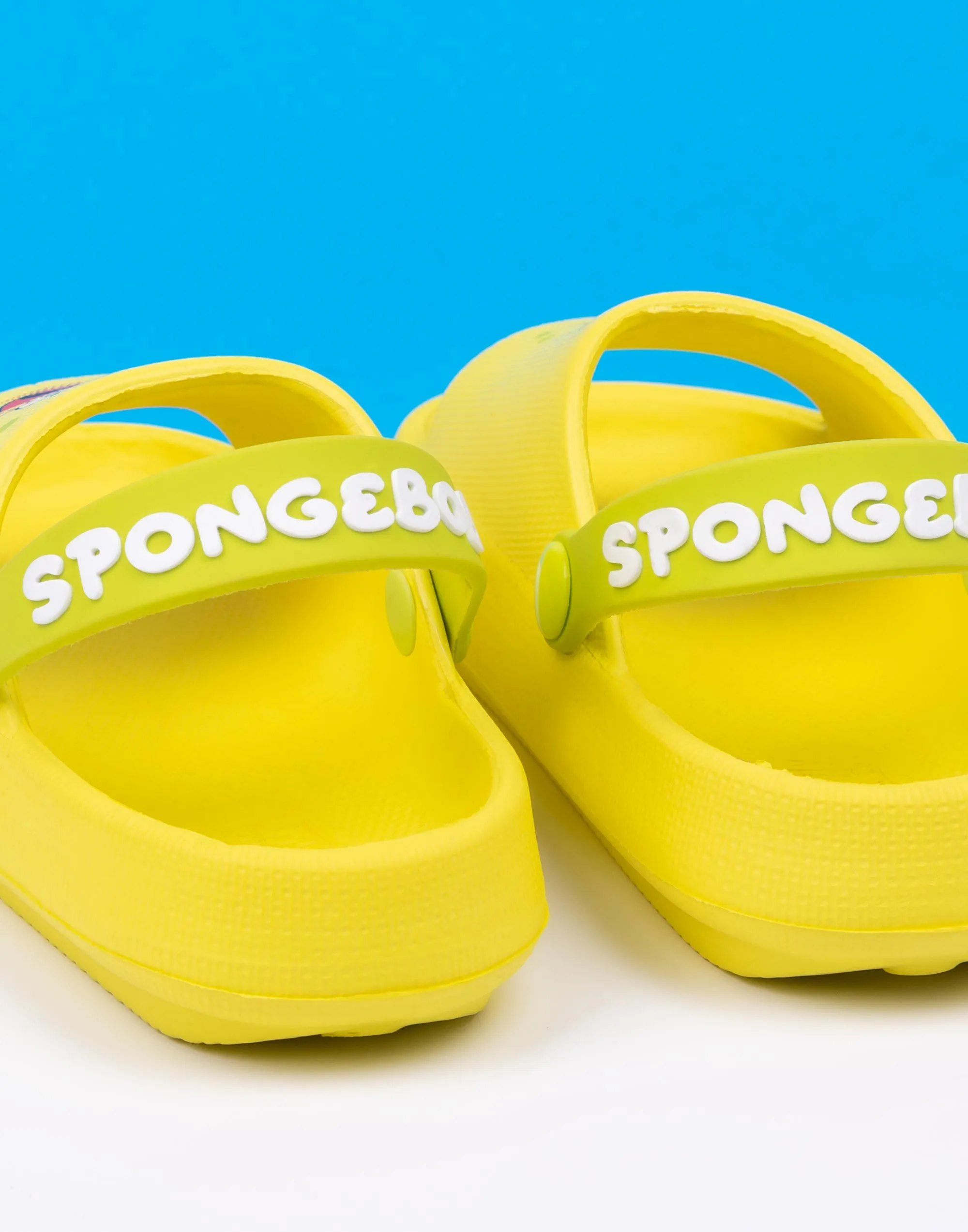 SpongeBob SquarePants Sliders Kids Yellow Animated Character Sandals