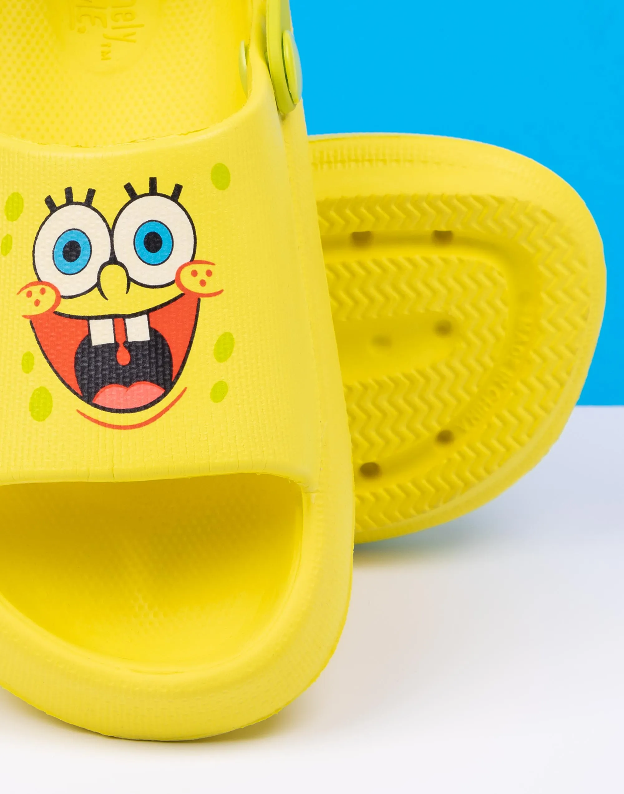 SpongeBob SquarePants Sliders Kids Yellow Animated Character Sandals