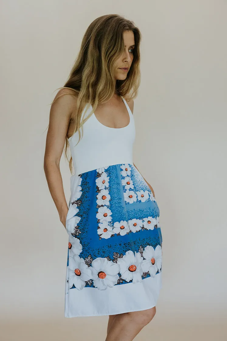 Tablecloth Dress - Blue Daisies