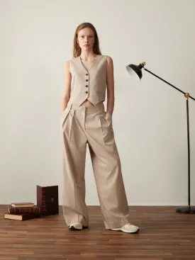 The Emma Ultra Wide Leg Pant in Oxford Tan