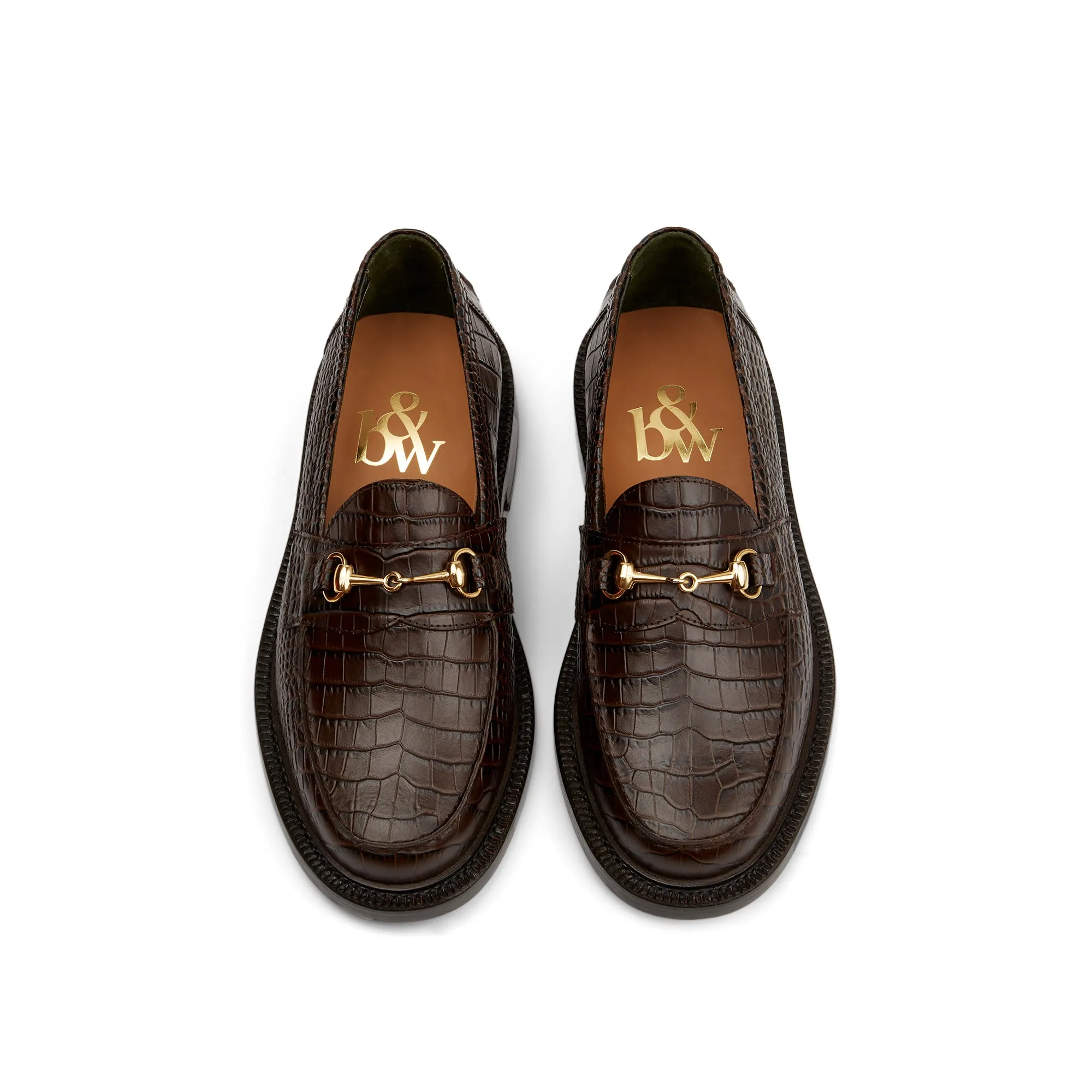 The Mason Horse Bit Loafer, Walnut Croc