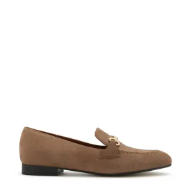 Vendôme Fleur taupe suede loafers