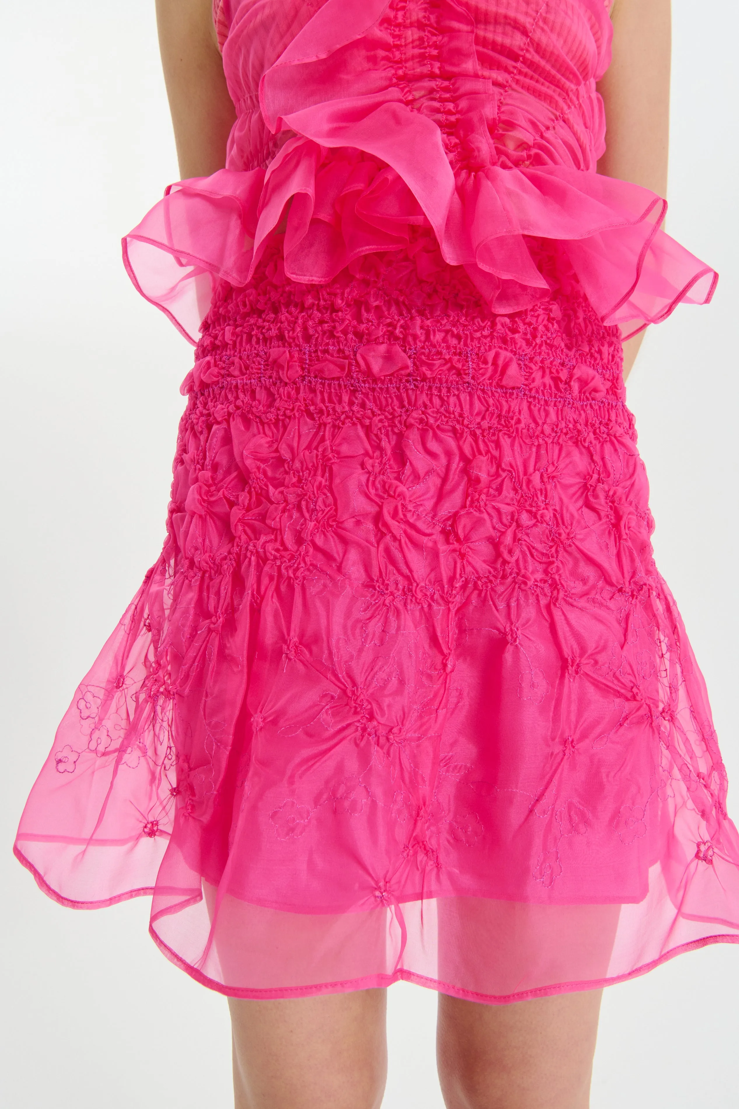 VIDA | SKIRT PANSY SMOCK ORGANZA | MAGENTA