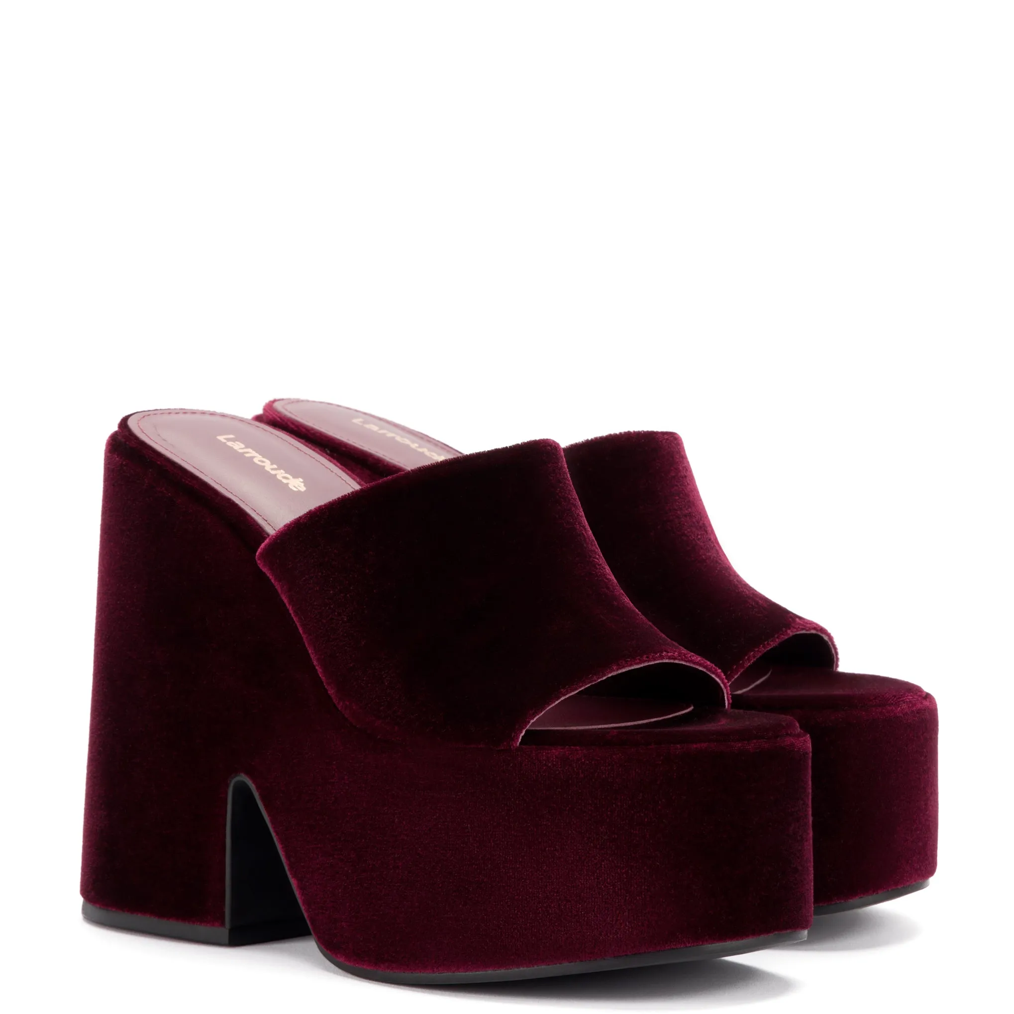 Wanda Platform Mule In Merlot Velvet