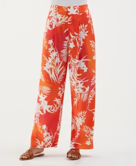 Wildflower Print Wide Leg Ankle Pant