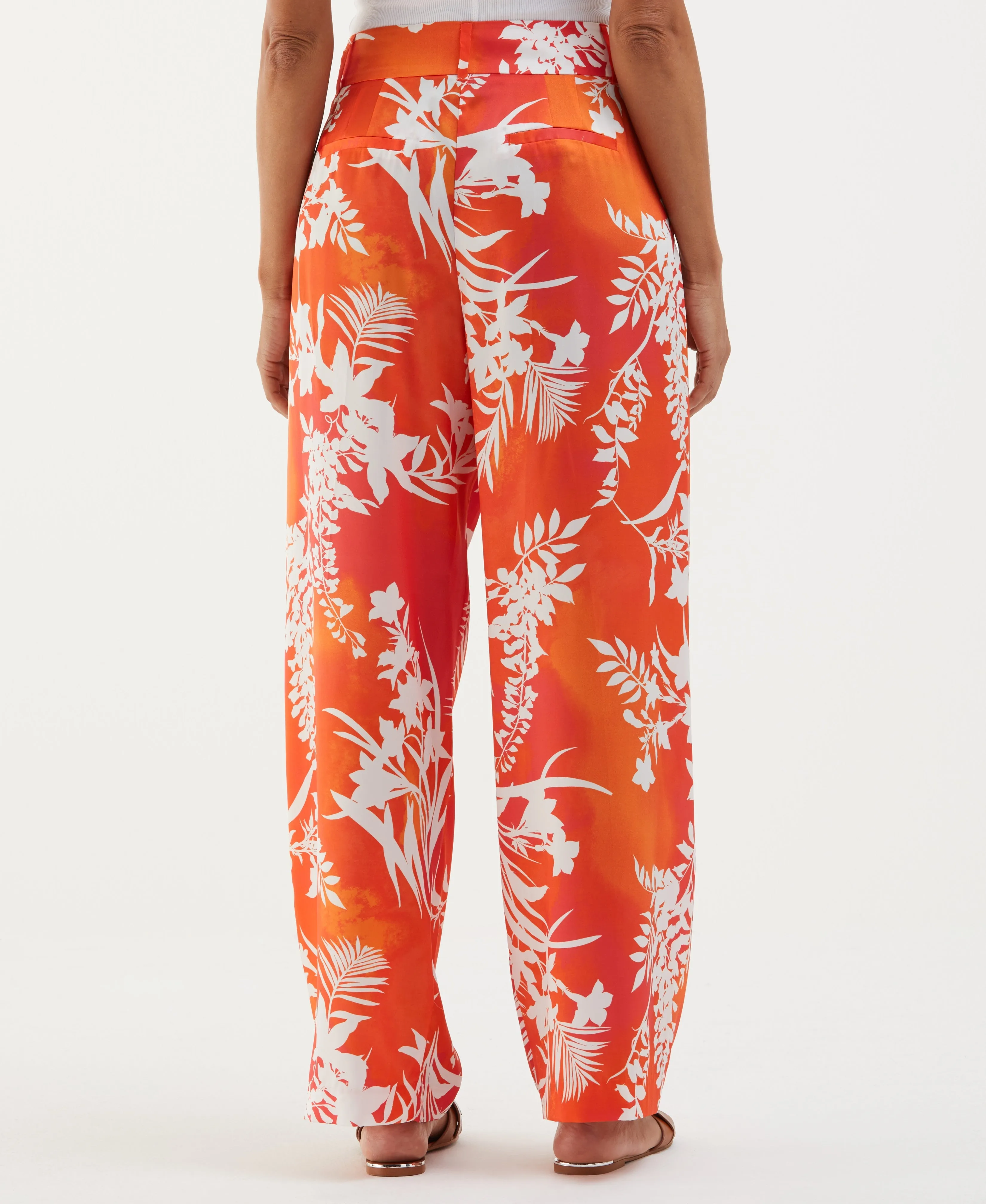 Wildflower Print Wide Leg Ankle Pant